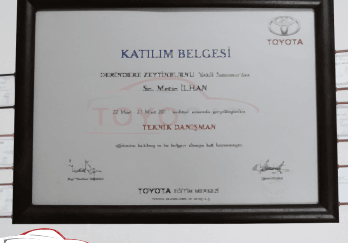 TOYOTA Eğitim Merkezi - Katılım Belgesi