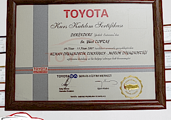 TOYOTA Eğitim Merkezi - Katılım Belgesi