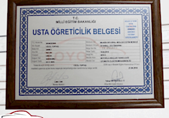Usta Öğreticilik Belgesi